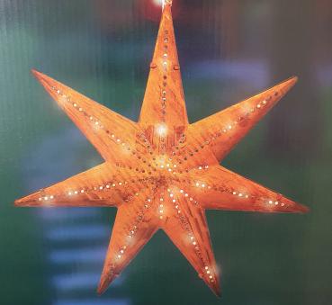 Preview: Metallstern in Rostoptik mit LED Lichterkette 30,5 cm zum hängen